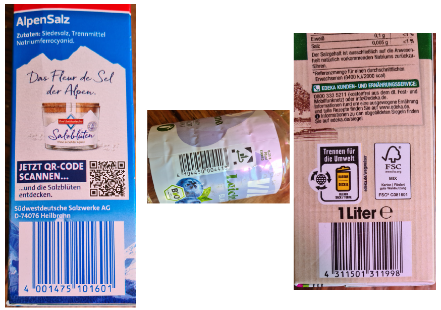 Beispiele für EAN-Codes